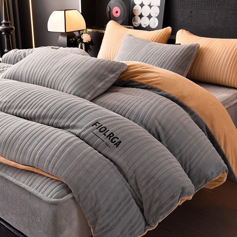 A类慕丝牛奶绒被套冬季保暖母婴级可水洗冬天加绒双面绒被罩