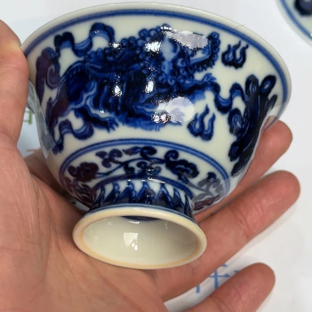 瓷杯子当代仿古精品全手工