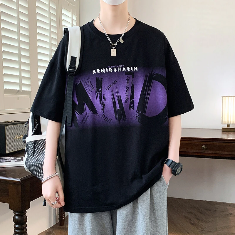 夏季青少年爆款潮流时尚阔版港风短袖2209