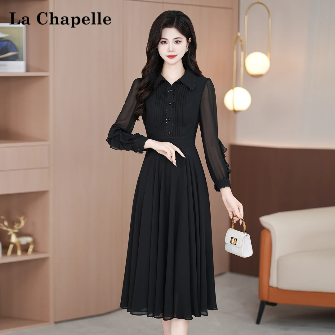 【星晴名品】2025黑色尤莱特穿搭时尚气质显瘦轻奢长裙连衣裙