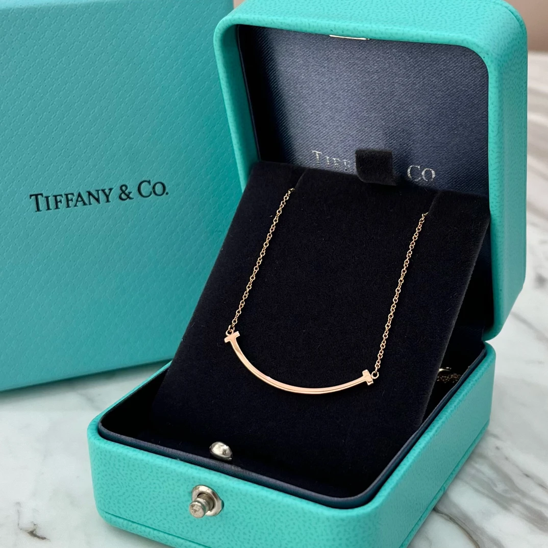 99新 Tiffany & Co./蒂芙尼 闲置 蒂芙尼18K玫瑰金小号微笑项链