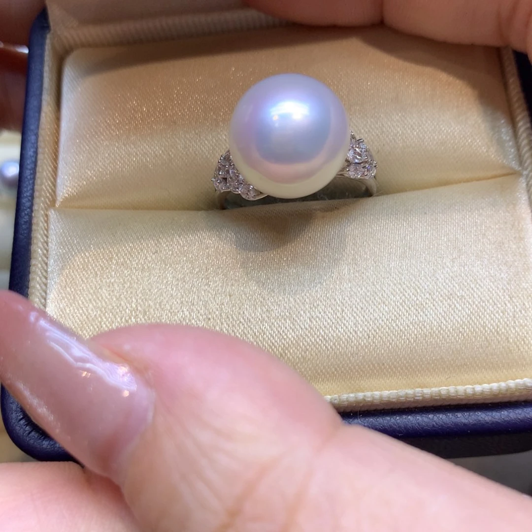 14K金镶嵌戒指海水珍珠