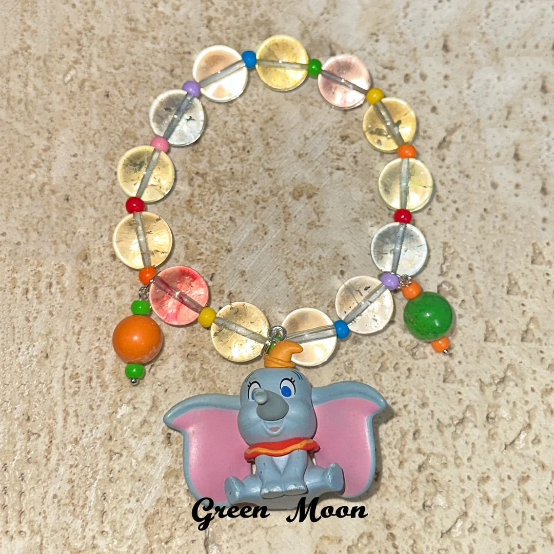 非金属仿水晶手链 【寄出落日】甜酷辣妹卡通彩色大象手串原创B504