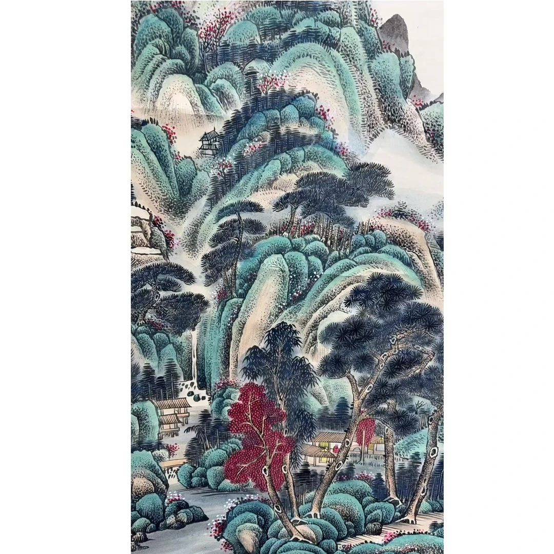 吴老款 山水立轴 135 65 7.8平尺