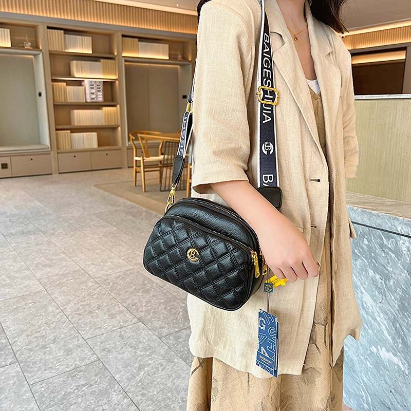 高级质感小包包女ins小众2025夏季新款时尚菱格链条斜挎包小方包