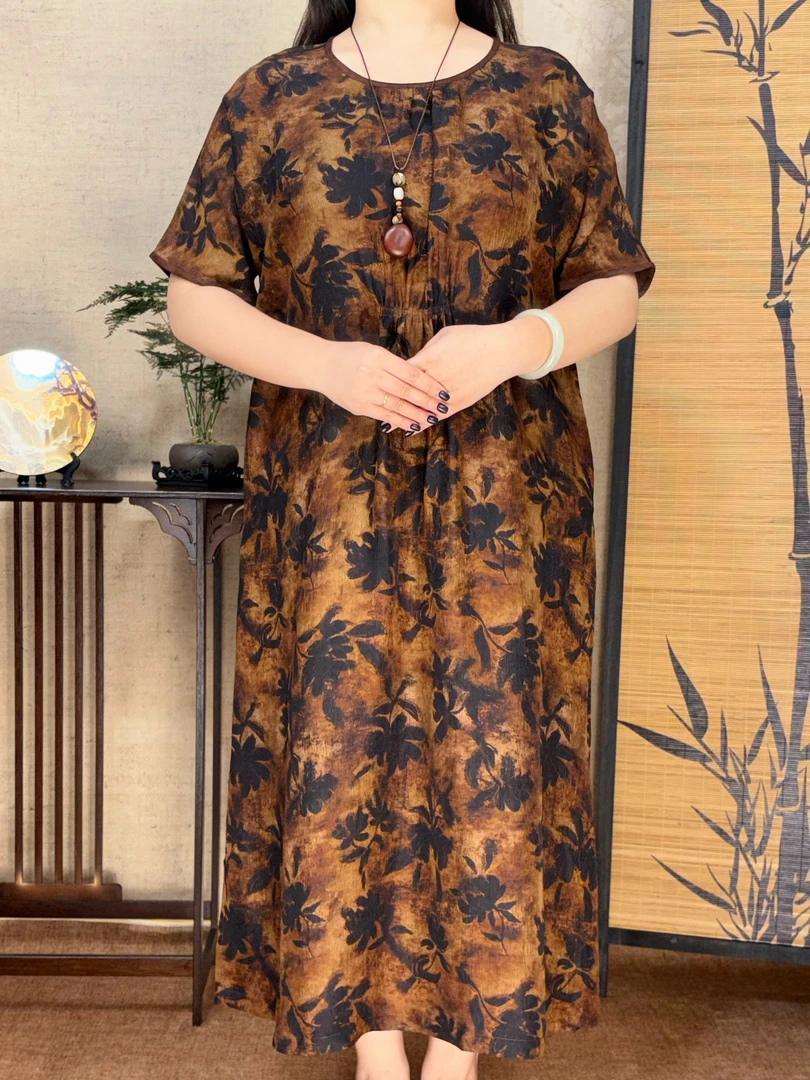 0316国风新中式女装宽松裙子显年轻遮肉大码显瘦气质时尚