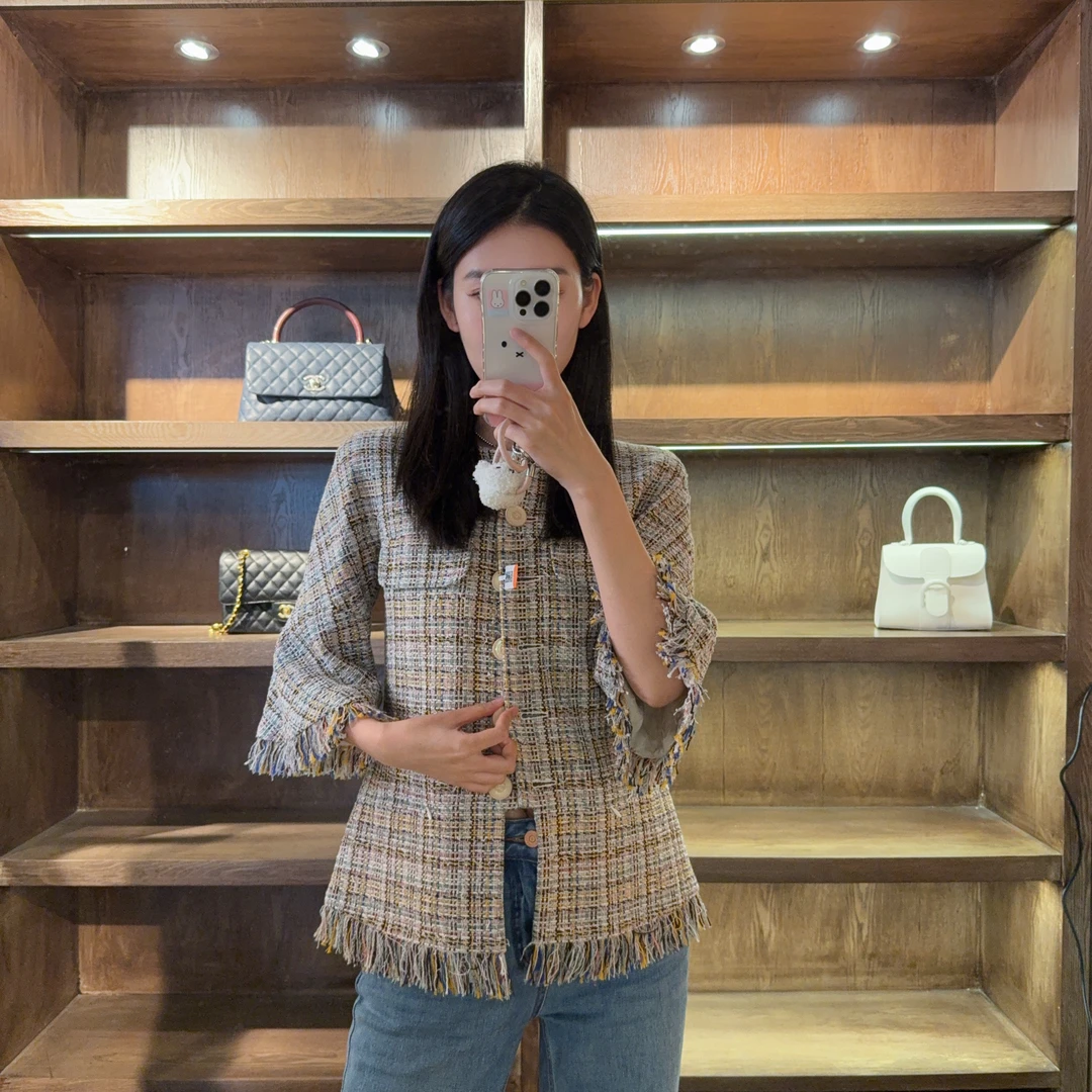 95新 Chanel/香奈儿 麦殿/瀑布彩色流苏喇叭袖外套/250604YXYVP22