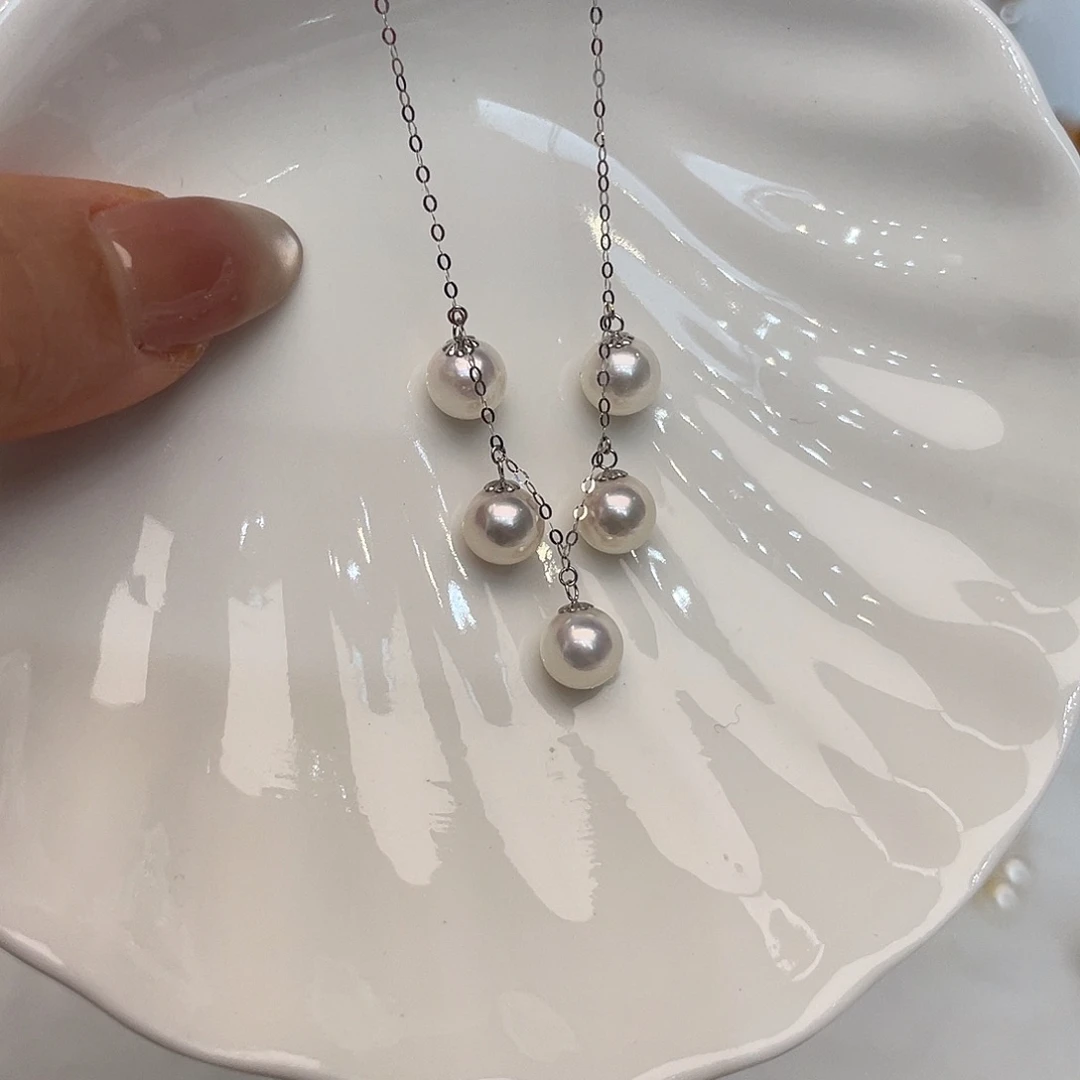 18K金镶嵌海水珍珠项链