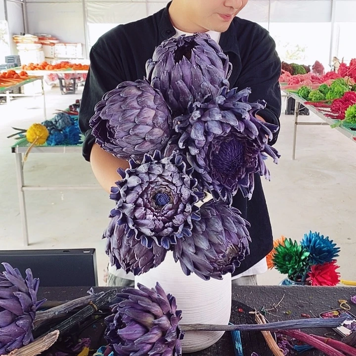 洋蓟永生花混搭6支001