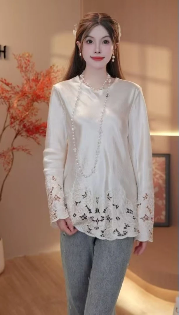 ［雪梨］Z6012新款国风新中式镂空内搭-412沐子