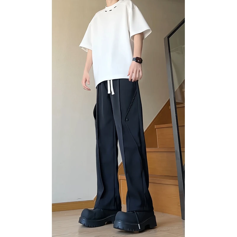 垂坠感西裤cleanfit男款夏季英伦高级感裤子直筒宽松垂感西装裤