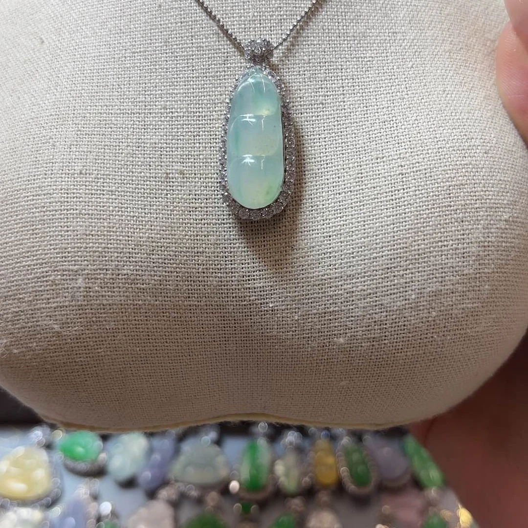 翡翠银S925镶嵌吊坠(不含链)