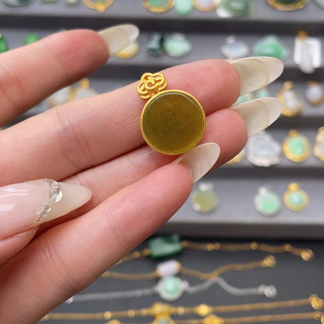 翡翠银S925镶嵌吊坠(不含链)9