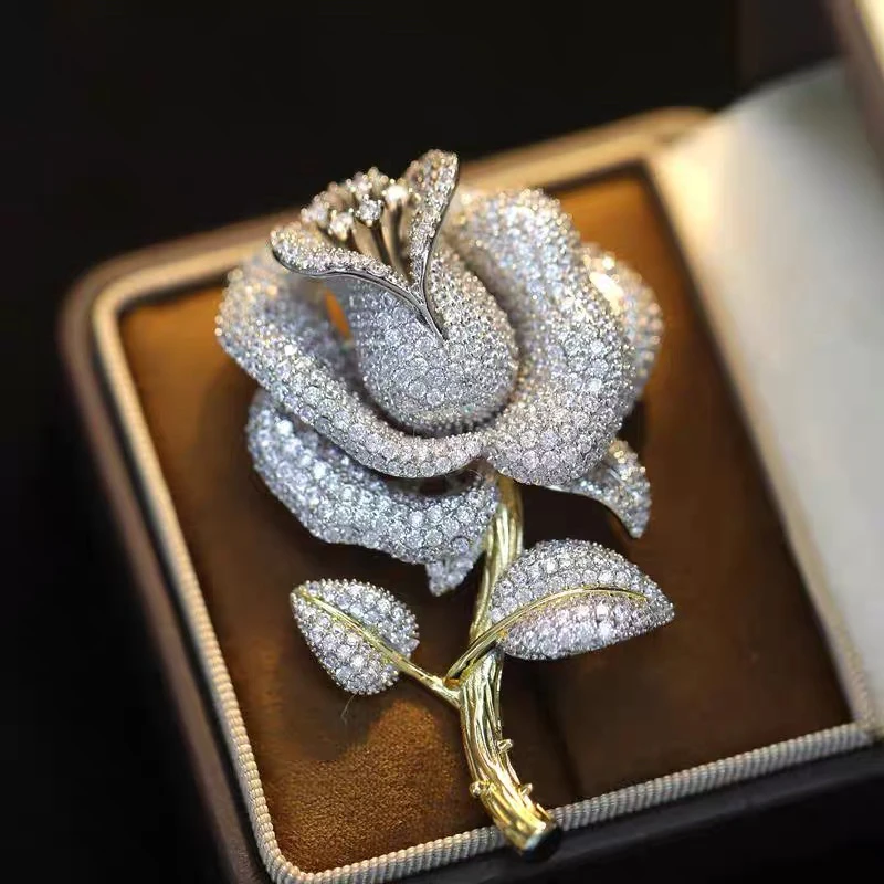 铜合金胸针 真爱玫瑰 高奢年会胸针送礼