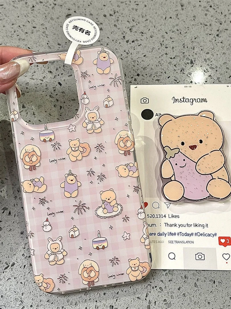 小熊烟花适用iphone16pro手机壳12苹果13/14/15小米vivo华为oppo