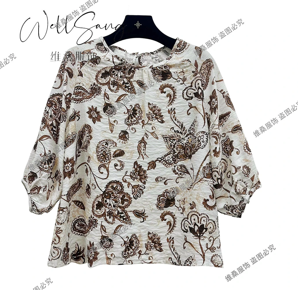 【熙為精选】40-60岁精致女性 减龄时尚百搭显瘦休闲气质短袖#9808