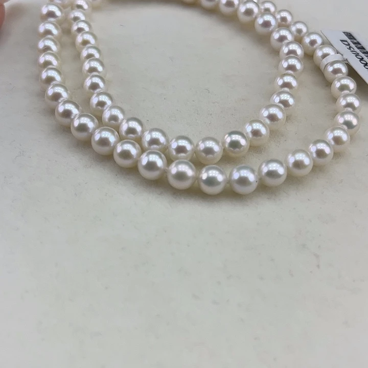 淡水珍珠银S925镶嵌颈饰6-7极光炫彩高品