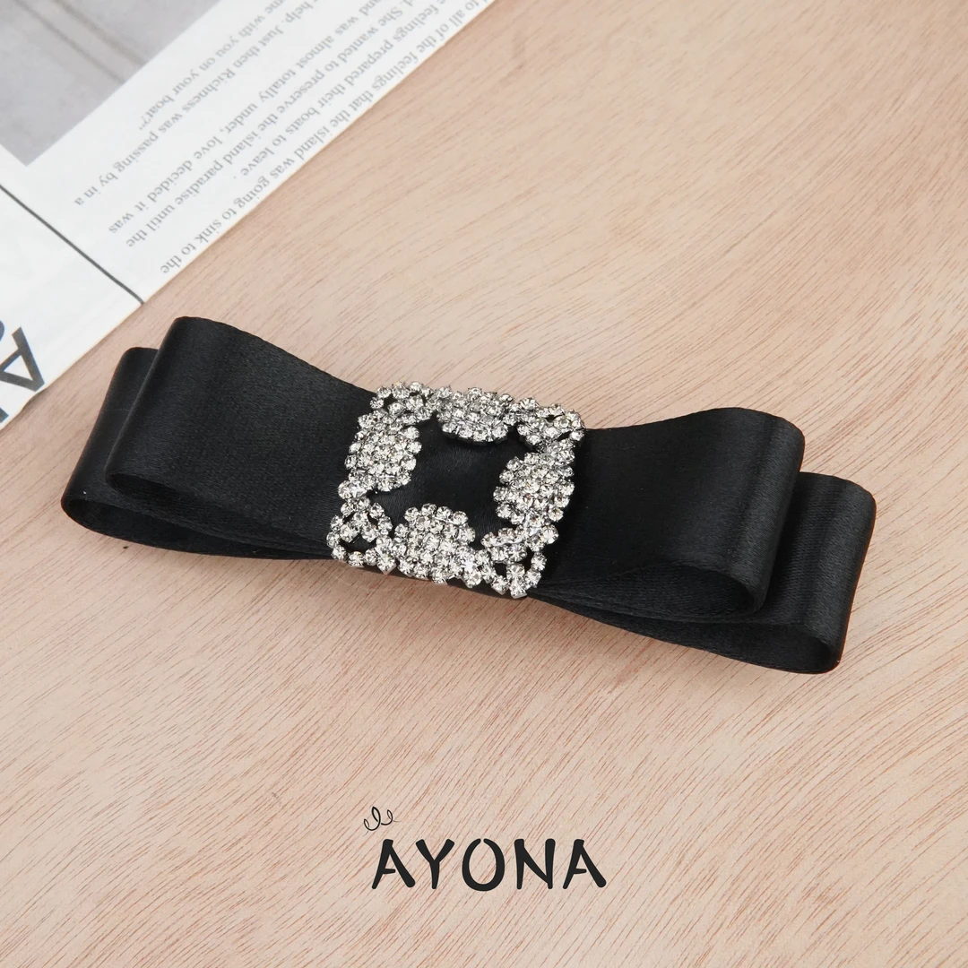 【TH115】高级感优雅气质高级钻蝴蝶结发夹低扎马尾百搭韩版头饰