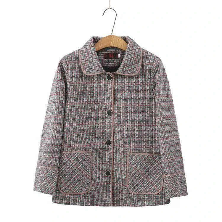 7829-老太太翻领老年女装奶奶春秋新款上衣妈妈宽松夹克装【1楼西】