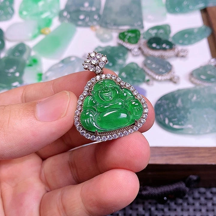 颈饰银S925镶嵌翡翠翡翠