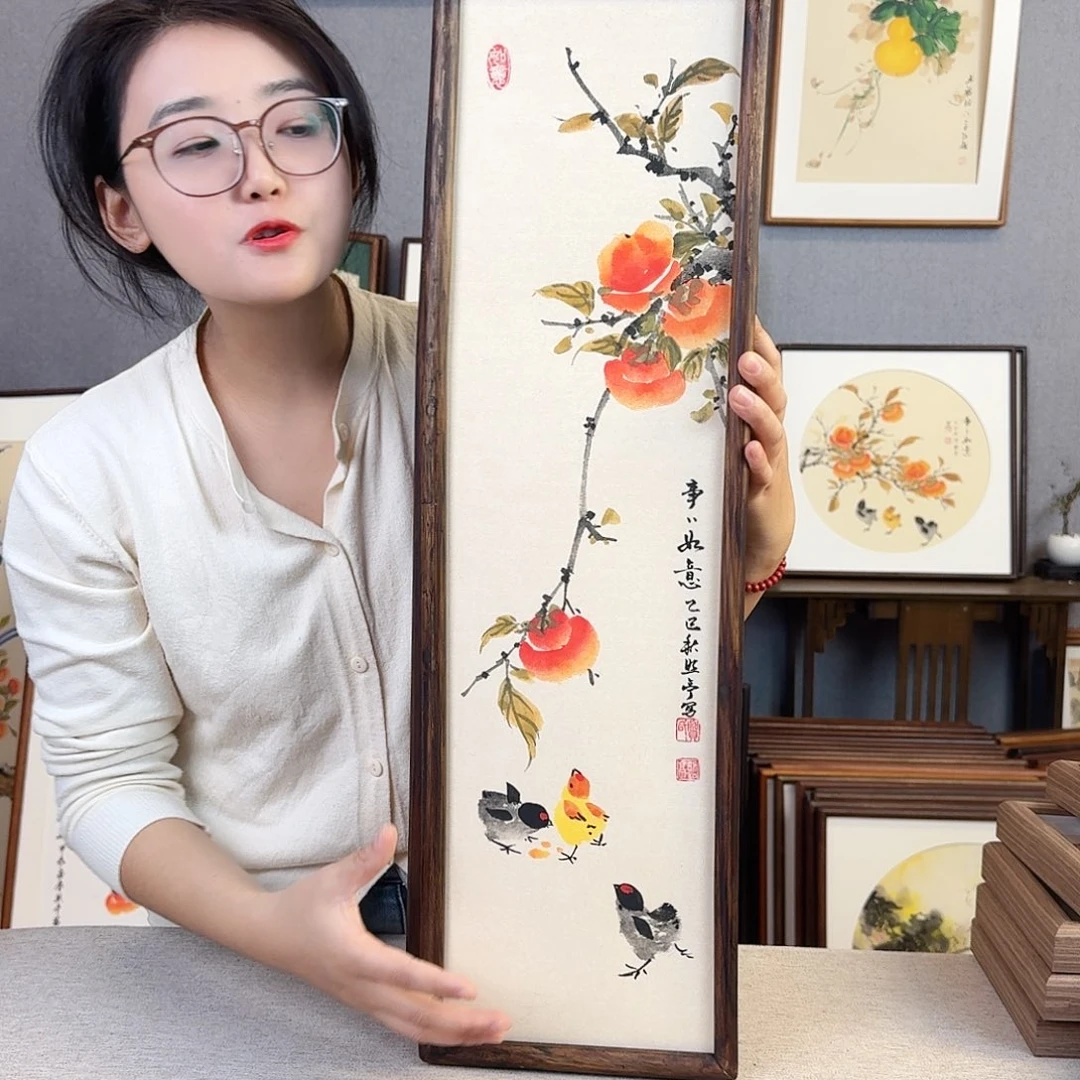 书法手绘带框尺寸：20*70