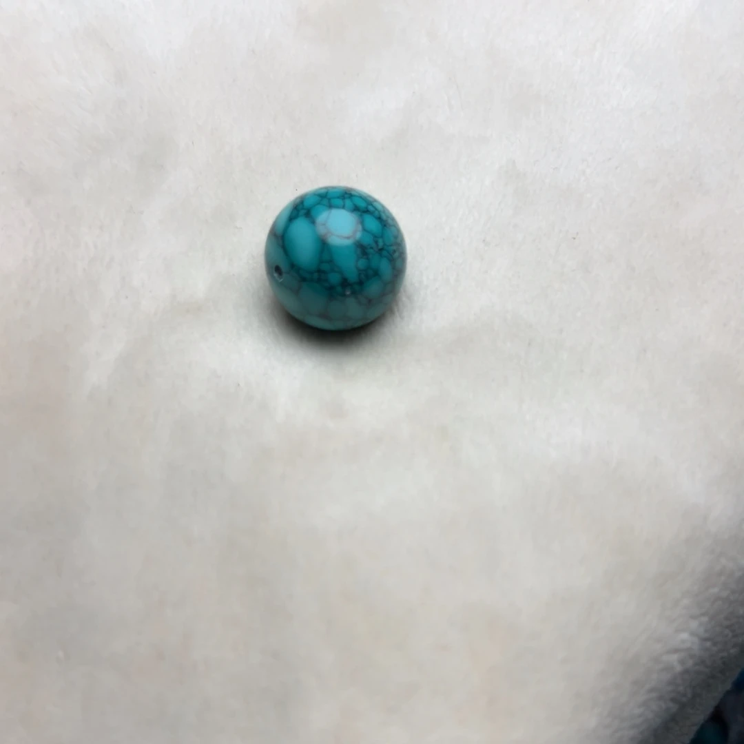 卡14绿花圆珠子单颗diy配饰