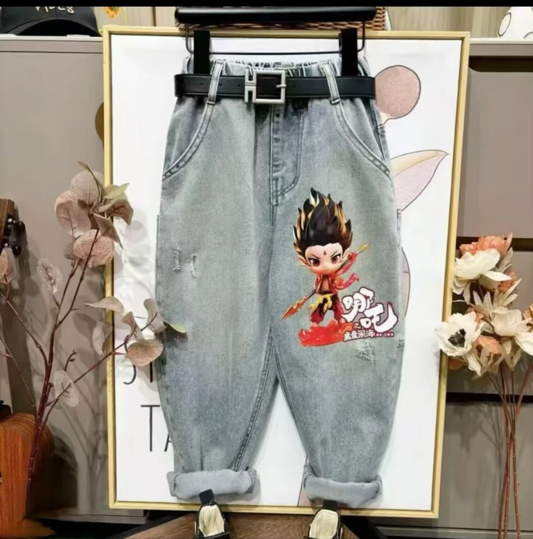 【高定哪吒】2025年中大童春季新款春季爆款哪吒牛仔裤2006