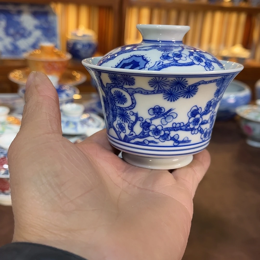 錡镇堂手工手绘盖碗
