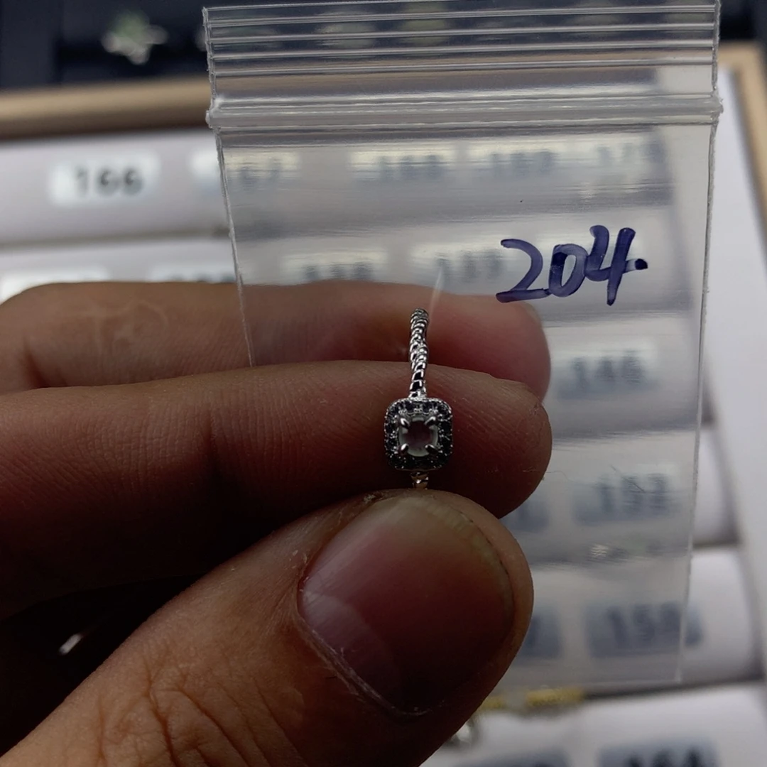 翡翠银S925镀金镶嵌戒指204