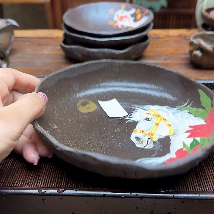 纯手工制作粗陶茶具