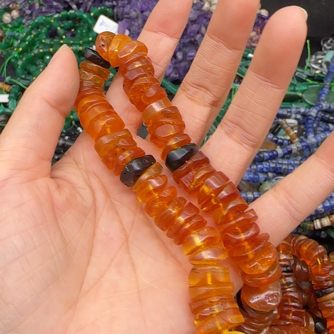 玛瑙/玉髓合金珠宝半成品蜜蜡12mm拍两64发一条