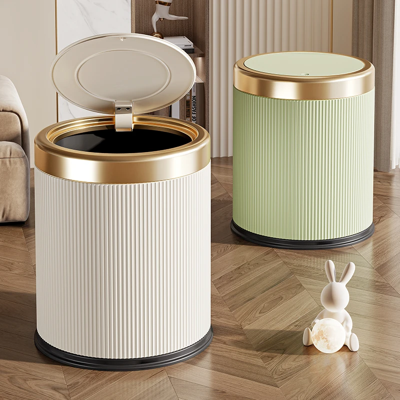 客厅家用弹盖垃圾桶卧室卫生间带盖按压式高档办公室垃圾桶
