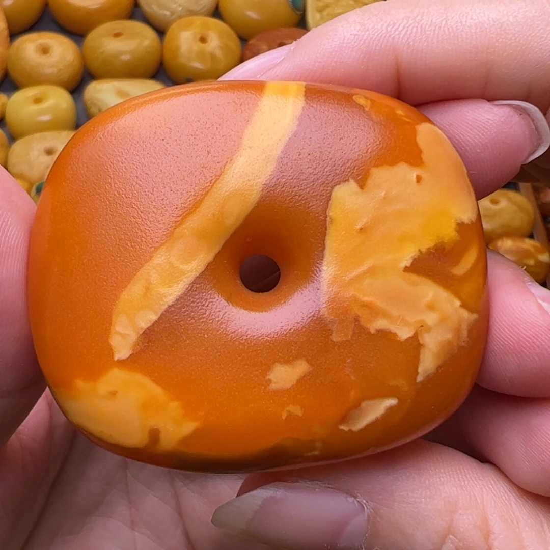 琥珀未镶嵌珠宝奇石扣子