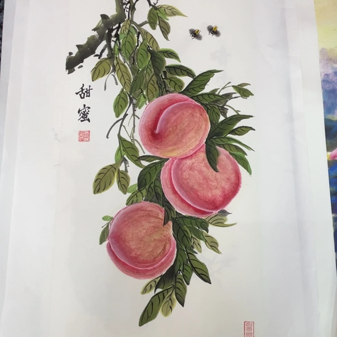 国画四尺四开花鸟作品