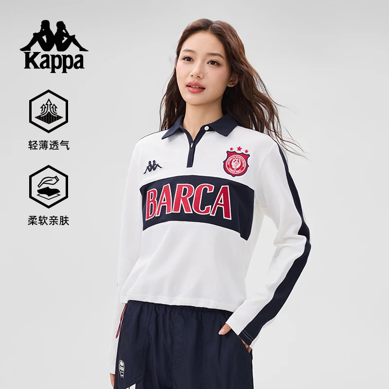 Kappa/卡帕运动时尚polo衫女款长袖翻领运动潮流经典百搭