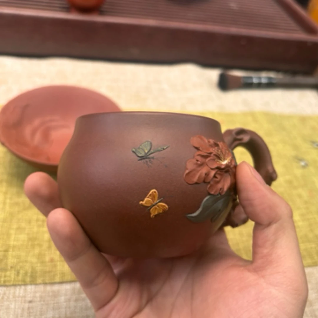 牡丹杯 紫泥 全手工 师徒合作
