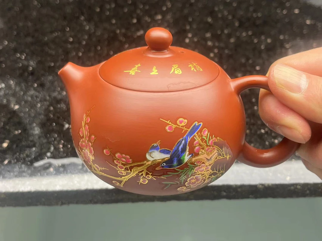 【闪购商品】紫砂壶朱泥大红袍西施喜上眉梢1