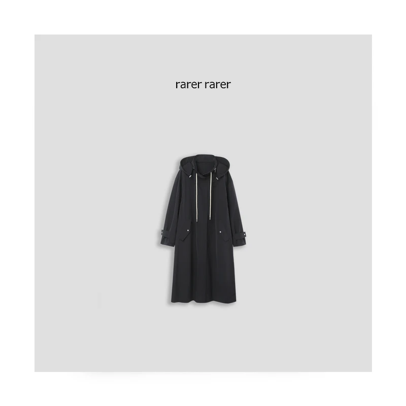 【rarer rarer】25早春日本solotexpe抗褶皱连帽长款风衣 2503017