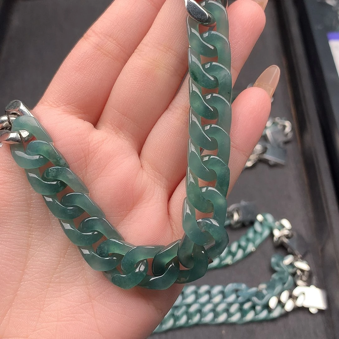 阿***姨翡翠未镶嵌手链004