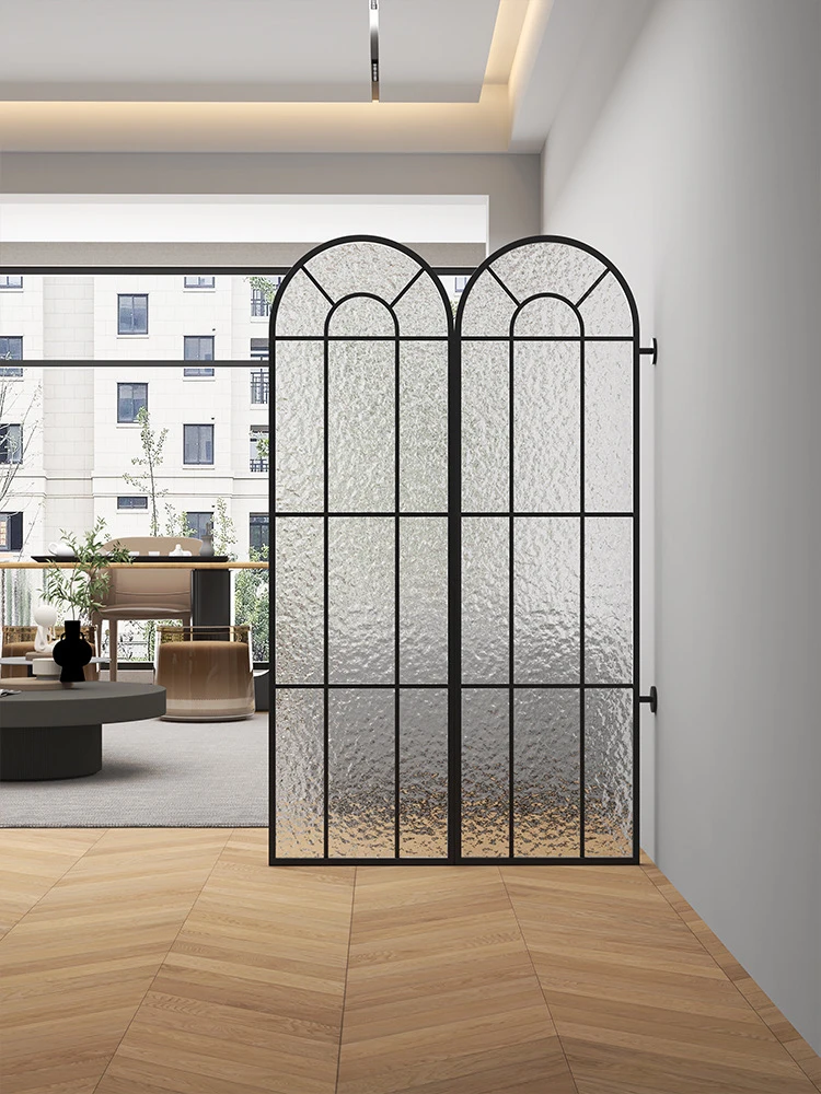 北欧法式轻奢简约现代长虹玻璃屏风隔断客厅玄关装饰创意折叠移动