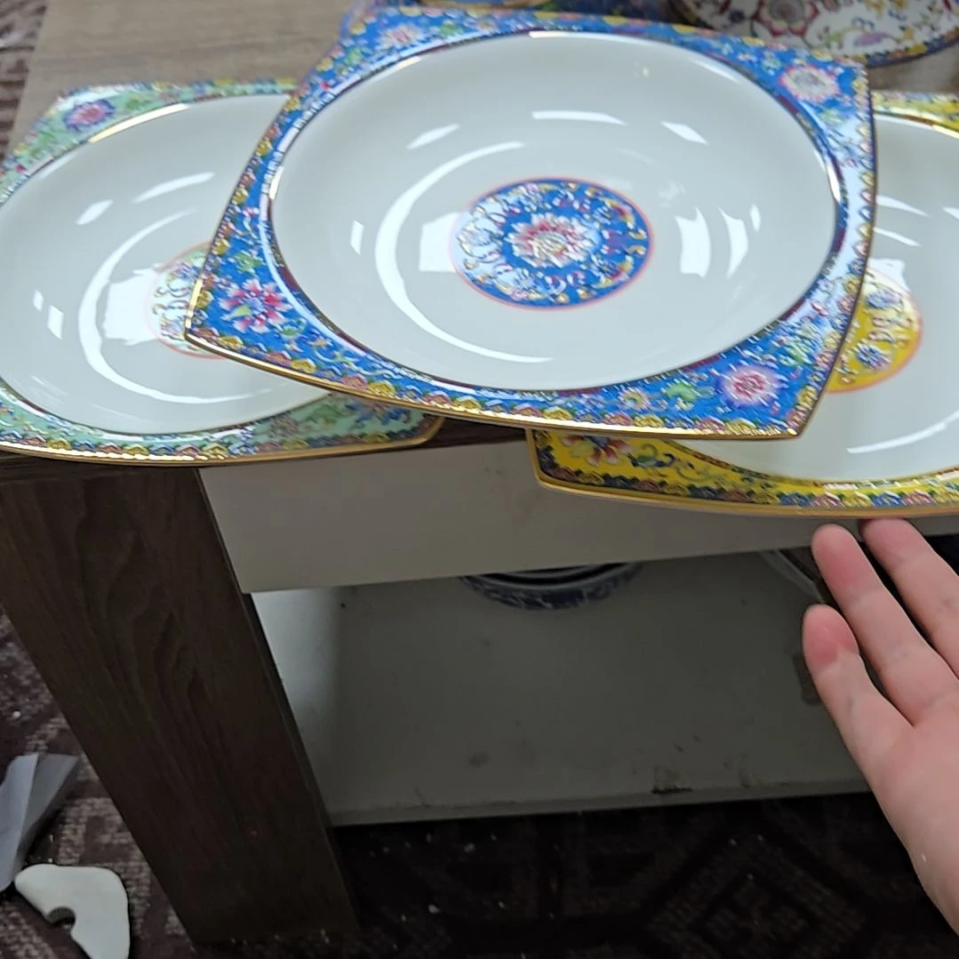 瓷片微瑕珐琅彩8.5寸3个深盘666666