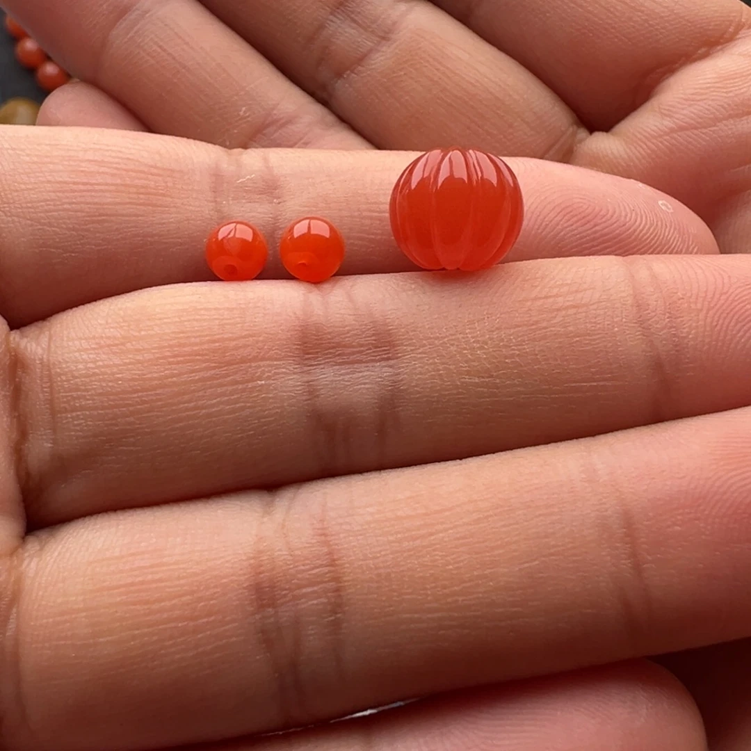轻***风南红玛瑙未镶嵌瓜珠10