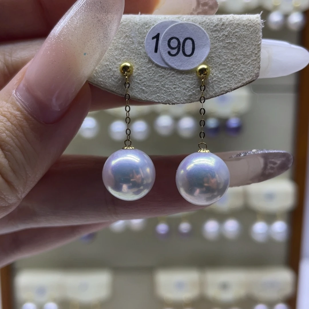 淡水珍珠耳饰18K金镶嵌