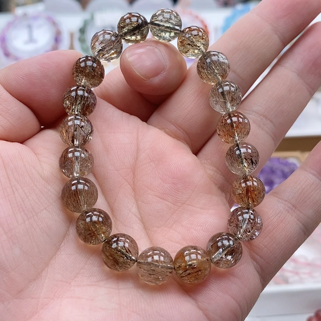 水晶未镶嵌手链黑金超七