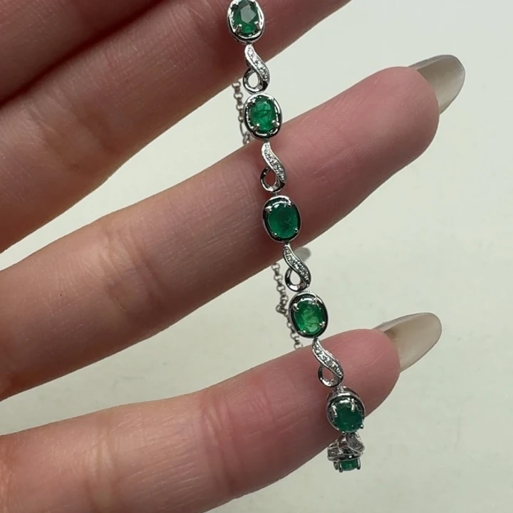 祖母绿手链18K金镶嵌