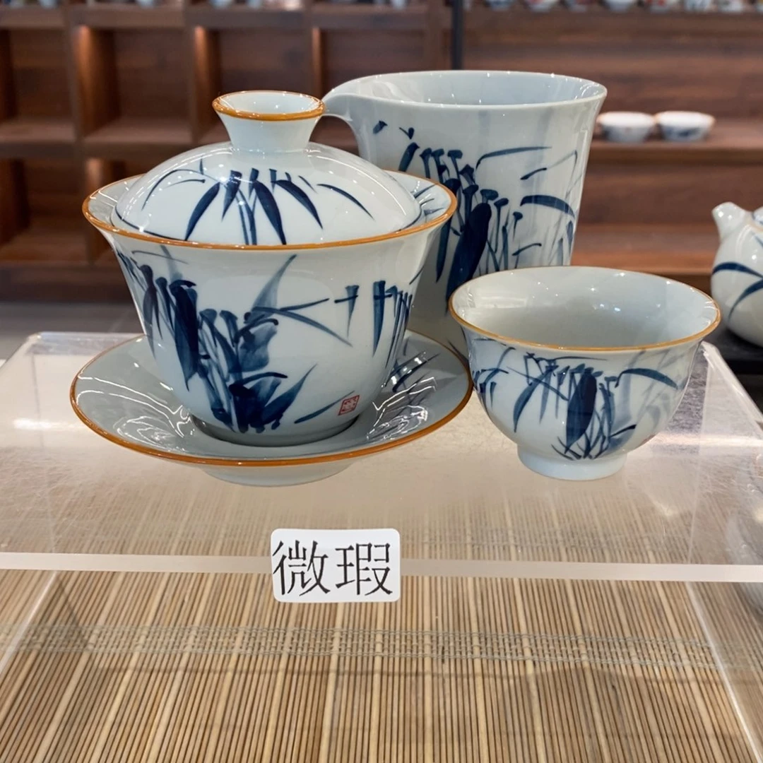 釉下彩老陶泥手工绘制