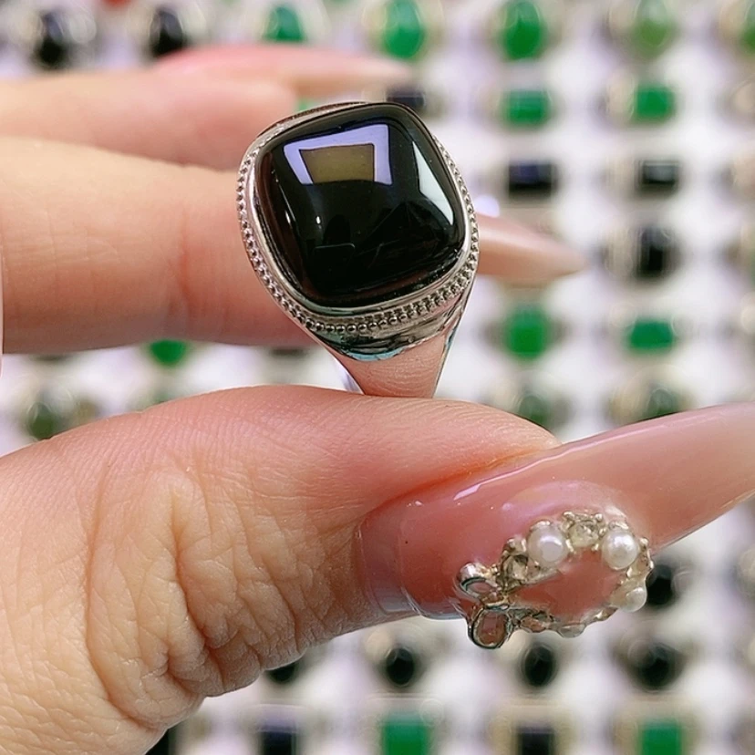 【闪购商品】银S925镶嵌戒指玛瑙/玉髓