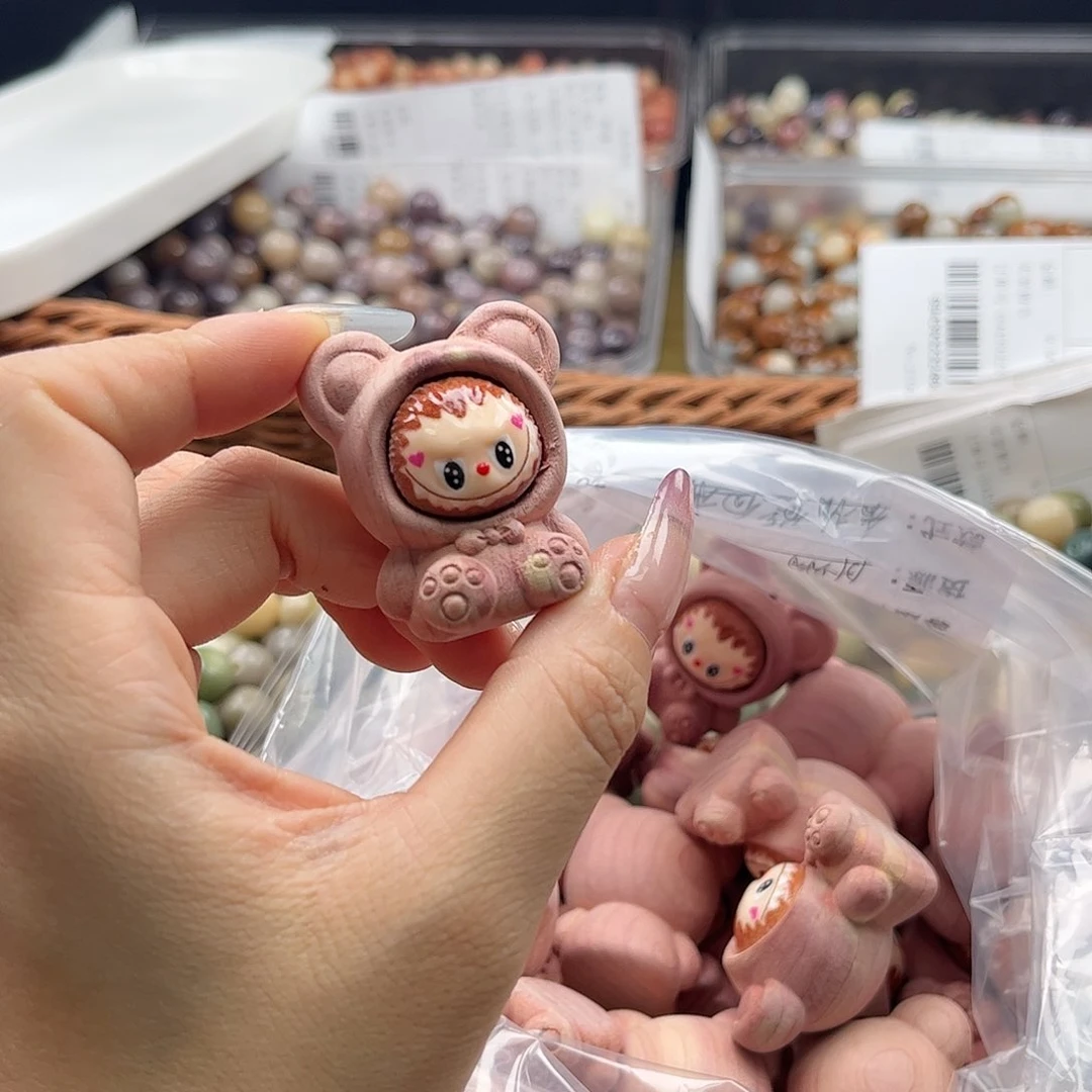 白玉菩提吊坠wq35-38mm/1颗小熊拉布布