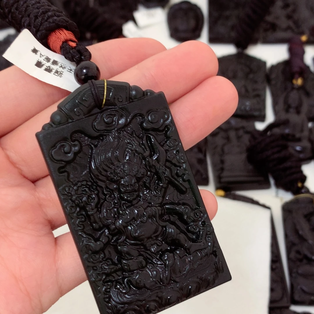 天然缅甸a货钢琴黑挂件