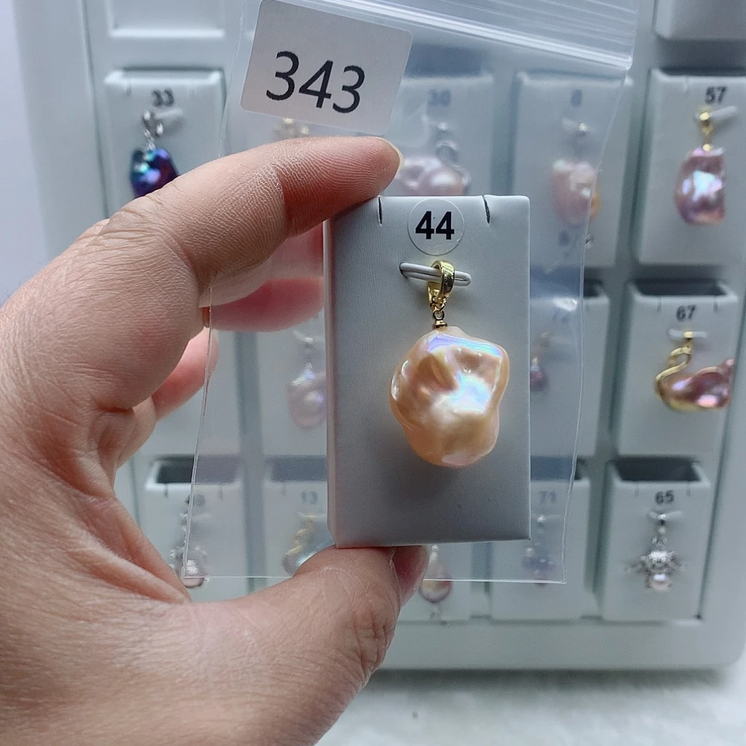 合金吊坠(不含链)淡水珍珠